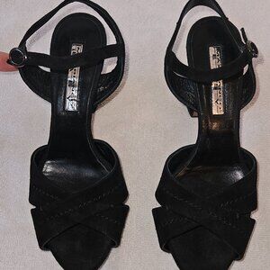 Max Bianco Easy Women's Italian Heels Black Suede 4"  Size EU 37 US 6.5 -7